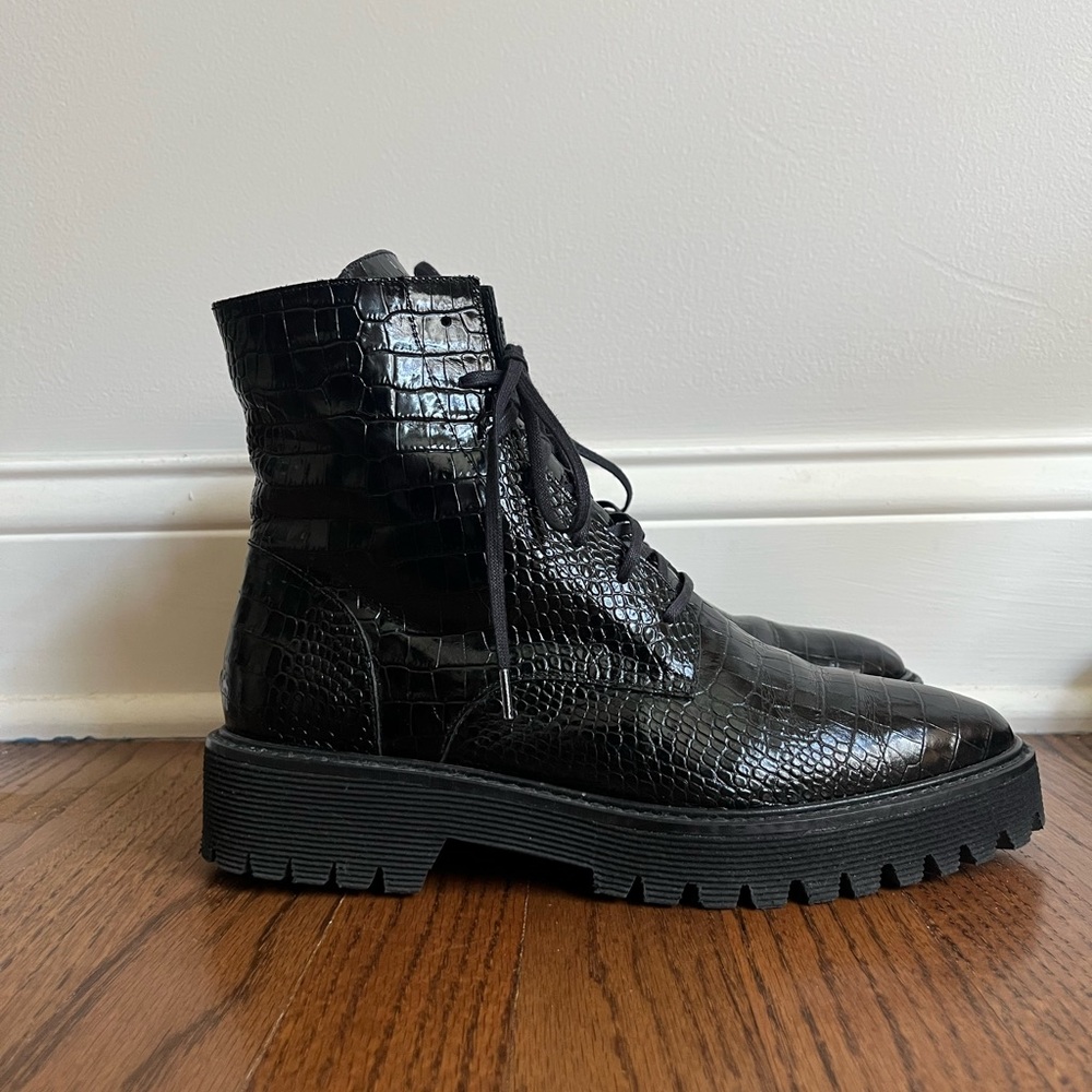 Freda Salvador Black Lace Up Boots